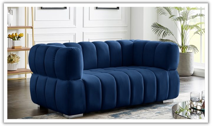 Meridian Furniture  Gwen Velvet Upholstered Loveseat Sofa-Jennifer Furniture