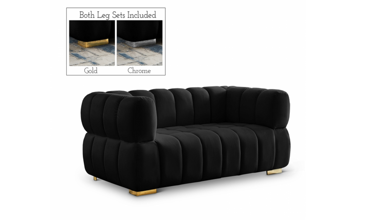 Meridian Furniture  Gwen Velvet Upholstered Loveseat Sofa