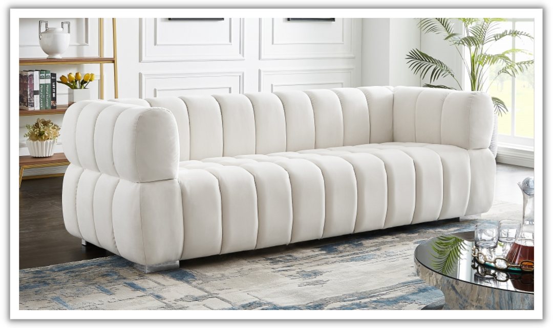 Meridian Furniture Gwen Velvet Upholstered Sofa-Jennifer Furniture