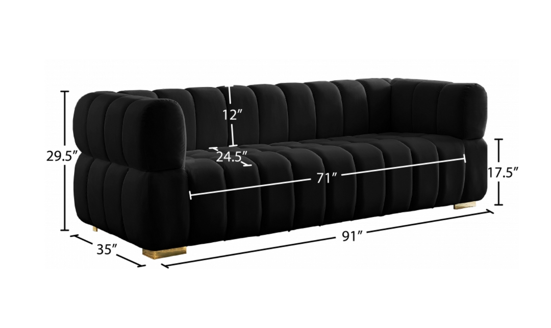 Meridian Furniture Gwen Velvet Upholstered Sofa