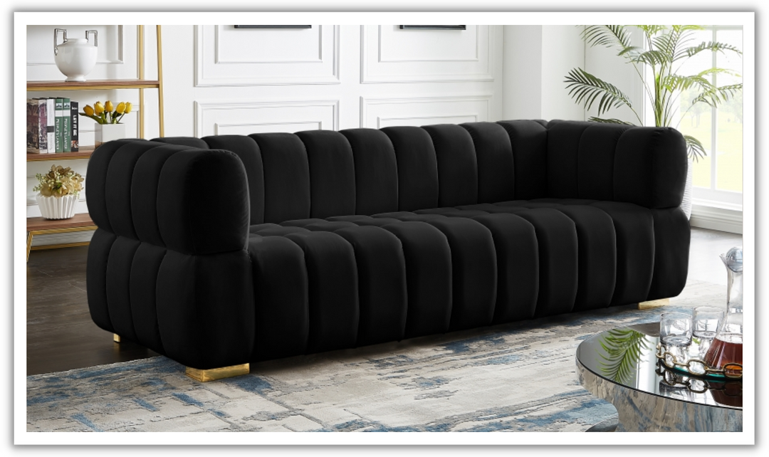 Meridian Furniture Gwen Velvet Upholstered Sofa-Jennifer Furniture