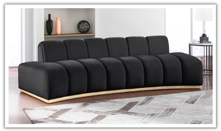 Meridian Furniture Jace 3-Seater Velvet Fabric Upholstered Sofa-jennifer furniture