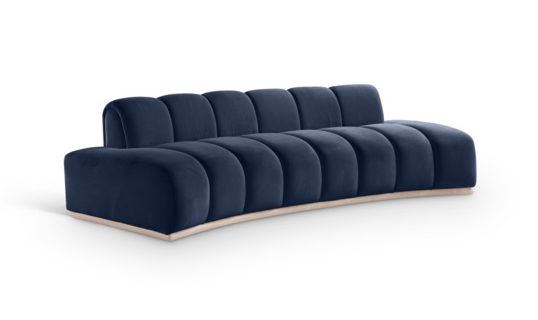 Meridian Furniture Jace 3-Seater Tufted Velvet Fabric Upholstered Sofa