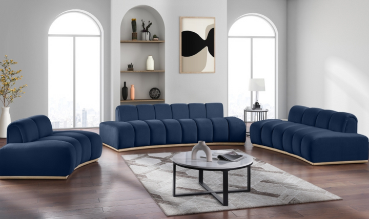 Meridian Furniture Jace Tufted Velvet Fabric Upholstered Loveseat