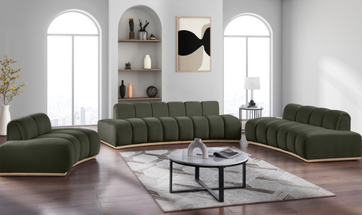 Meridian Furniture Jace Tufted Velvet Fabric Upholstered Loveseat