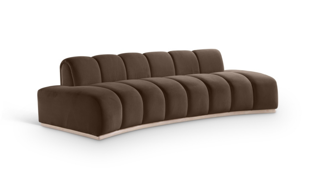 Meridian Furniture Jace 3-Seater Tufted Velvet Fabric Upholstered Sofa