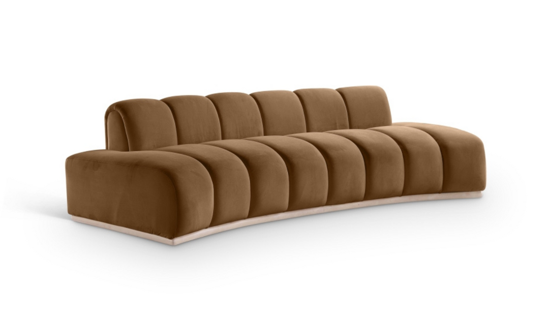 Meridian Furniture Jace 3-Seater Tufted Velvet Fabric Upholstered Sofa
