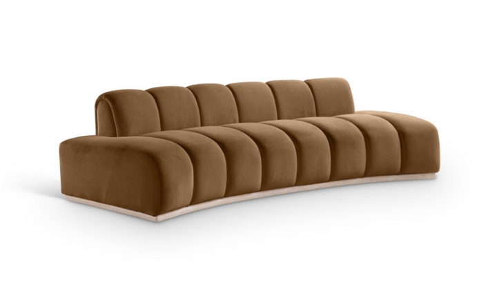 Meridian Furniture Jace 3-Seater Tufted Velvet Fabric Upholstered Sofa