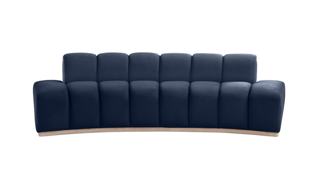 Meridian Furniture Jace 3-Seater Tufted Velvet Fabric Upholstered Sofa