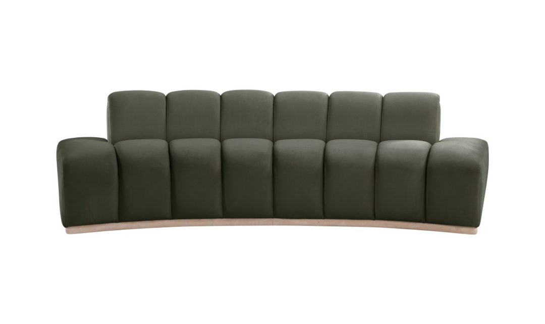 Meridian Furniture Jace 3-Seater Tufted Velvet Fabric Upholstered Sofa
