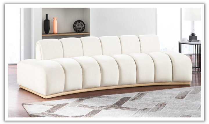 Meridian Furniture Jace 3-Seater Velvet Fabric Upholstered Sofa-jennifer furniture