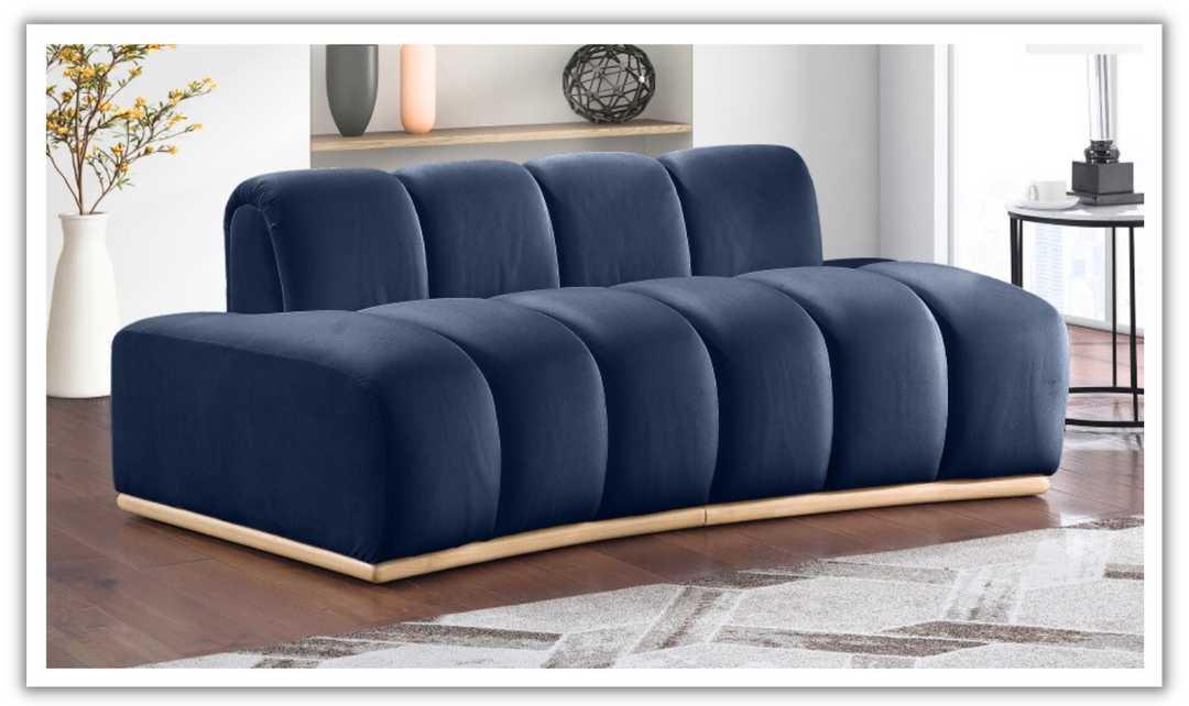 Meridian Furniture Jace Tufted Velvet Fabric Upholstered Loveseat