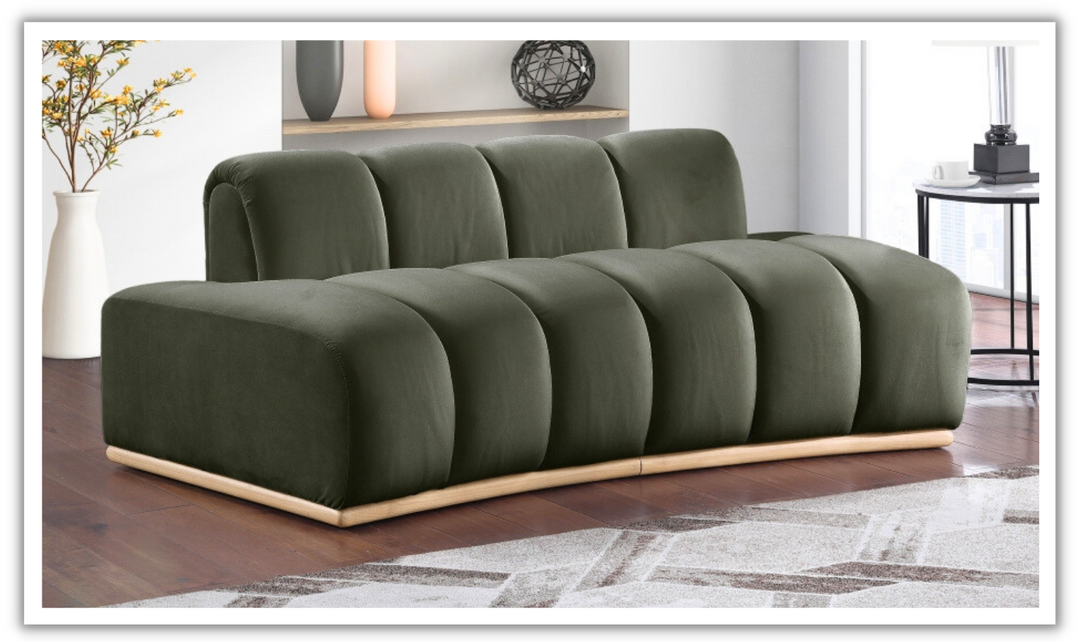 Meridian Furniture Jace Tufted Velvet Fabric Upholstered Loveseat