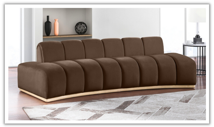 Meridian Furniture Jace 3-Seater Velvet Fabric Upholstered Sofa-jennifer furniture