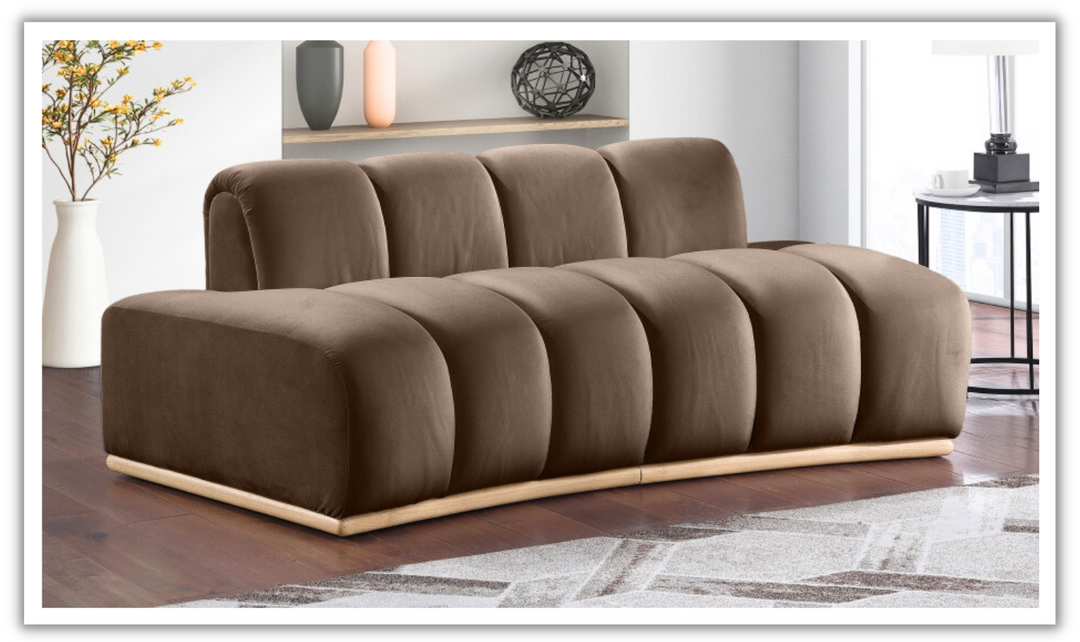 Meridian Furniture Jace Tufted Velvet Fabric Upholstered Loveseat