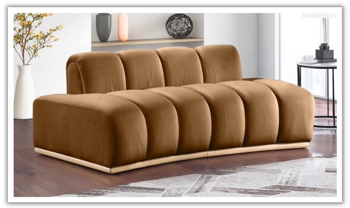 Meridian Furniture Jace Tufted Velvet Fabric Upholstered Loveseat