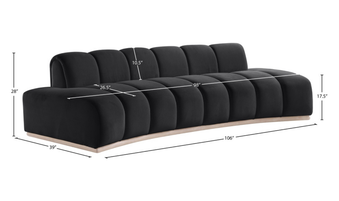 Meridian Furniture Jace 3-Seater Velvet Fabric Upholstered Sofa-jennifer furniture