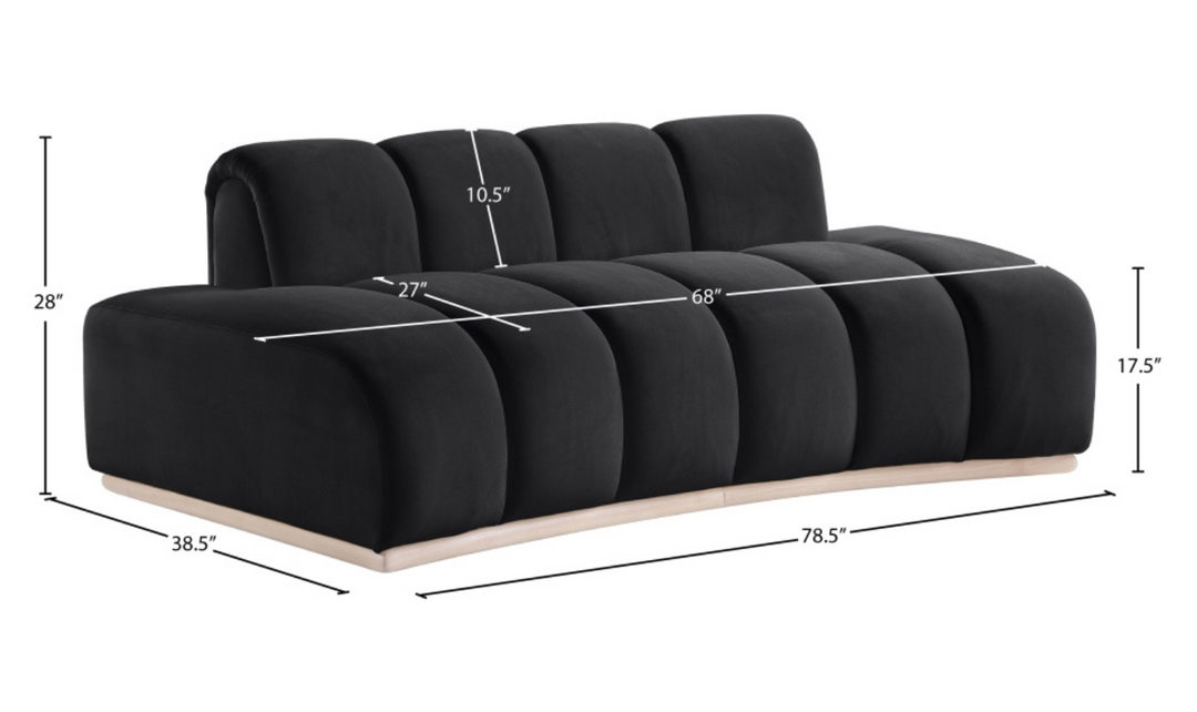Meridian Furniture Jace Tufted Velvet Fabric Upholstered Loveseat