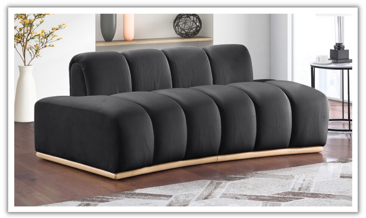 Meridian Furniture Jace Tufted Velvet Fabric Upholstered Loveseat