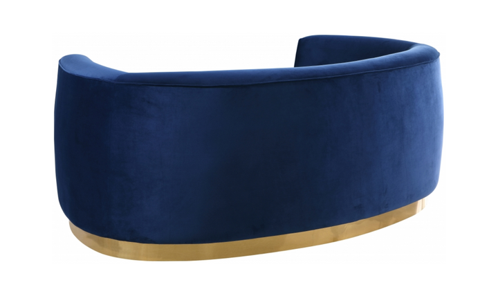 Meridian Furniture Julian Velvet Upholstered Loveseat Sofa with Two Base Types-Jennifer Furniture