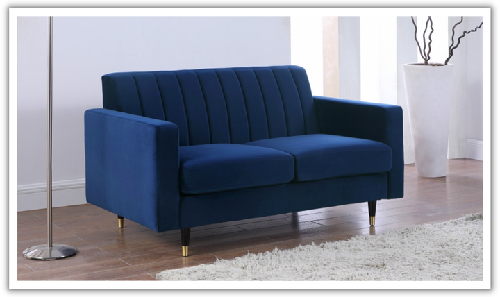 Meridian Furniture Lola 2-Seater Velvet Fabric Upholstered Loveseat-Jennifer Furniture