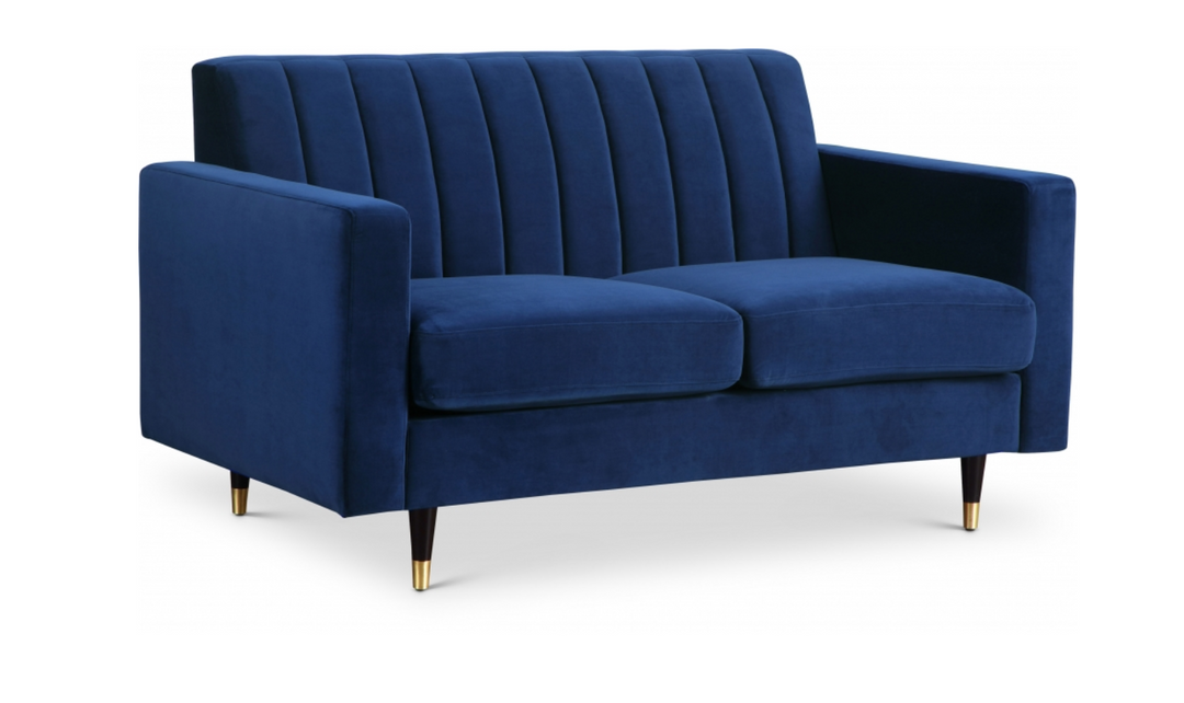 Meridian Furniture Lola 2-Seater Velvet Fabric Upholstered Loveseat-Jennifer Furniture