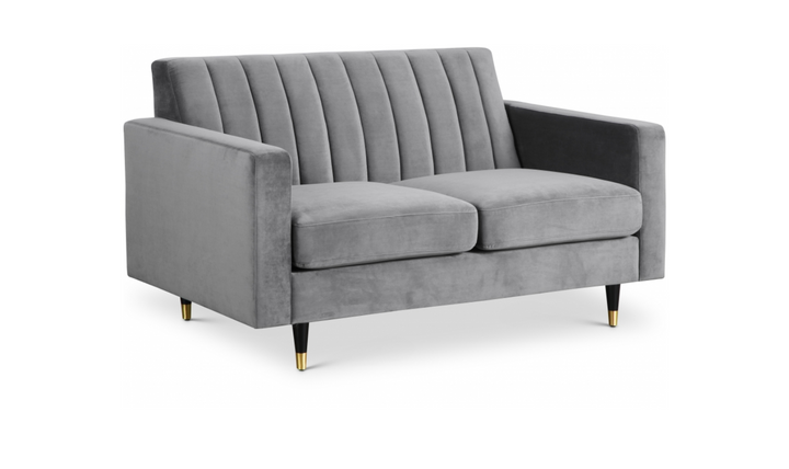 Meridian Furniture Lola 2-Seater Tufted Velvet Fabric Loveseat