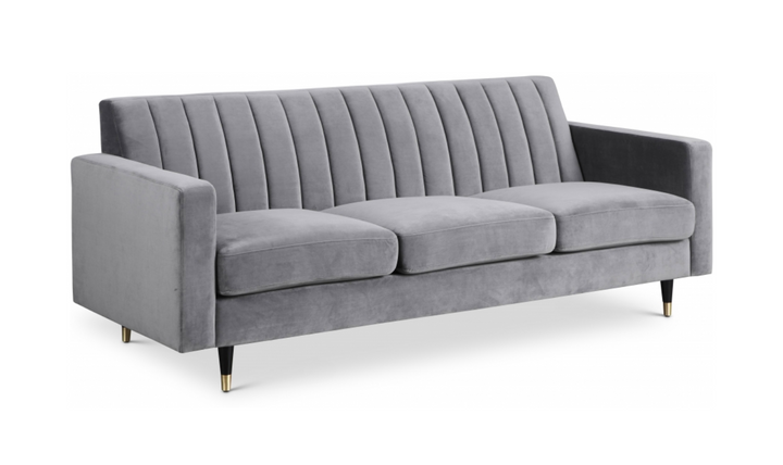 Meridian Furniture Lola 3-Seater Velvet Fabric Upholstered Sofa-Jennifer Furniture