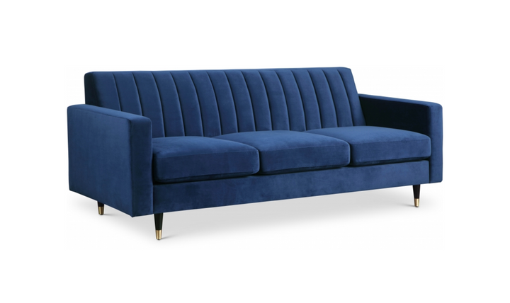 Meridian Furniture Lola 3-Seater Tufted Velvet Fabric Sofa
