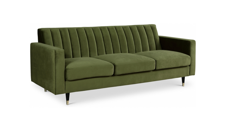 Meridian Furniture Lola 3-Seater Tufted Velvet Fabric Sofa