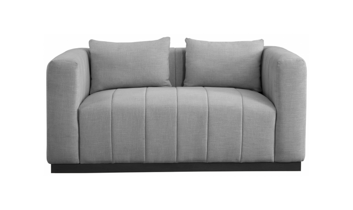 Meridian  Furniture Lucia Linen Textured Fabric Upholstered Loveseat Sofa-Jennifer Furniture