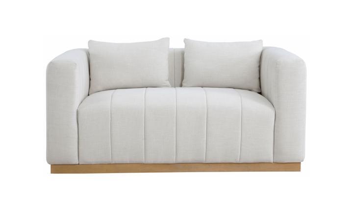 Meridian  Furniture Lucia Linen Textured Fabric Upholstered Loveseat Sofa