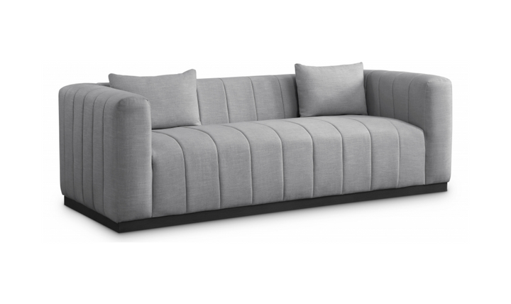 Meridian Furniture Lucia Linen Textured Fabric Upholstered Sofa