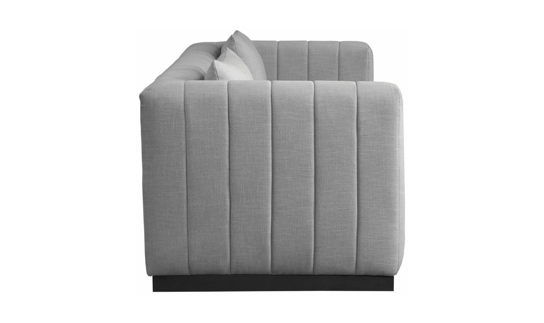 Meridian Furniture Lucia Linen Textured Fabric Upholstered Sofa