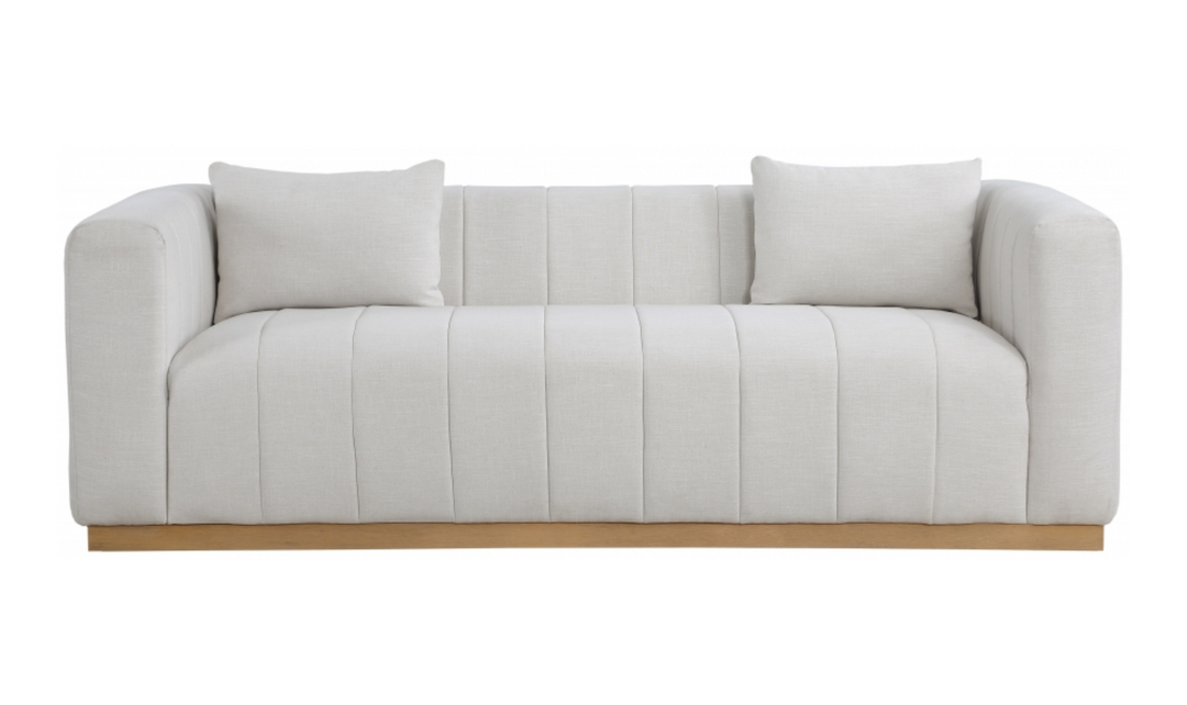 Meridian Furniture Lucia Linen Textured Fabric Upholstered Sofa-Jennifer Furniture