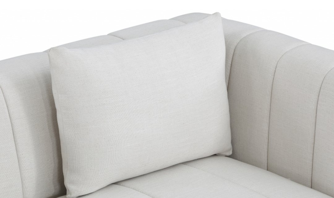 Meridian Furniture Lucia Linen Textured Fabric Upholstered Sofa-Jennifer Furniture