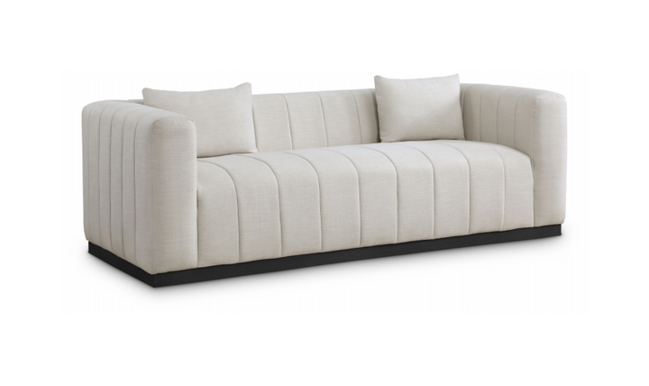 Meridian Furniture Lucia Linen Textured Fabric Upholstered Sofa-Jennifer Furniture