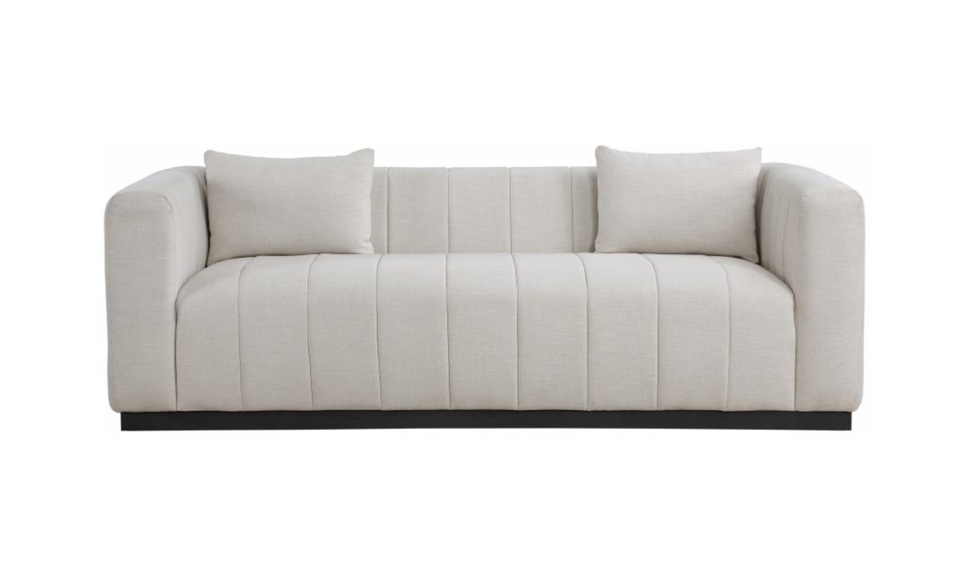 Meridian Furniture Lucia Linen Textured Fabric Upholstered Sofa