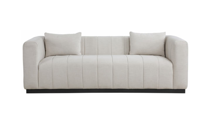 Meridian Furniture Lucia Linen Textured Fabric Upholstered Sofa