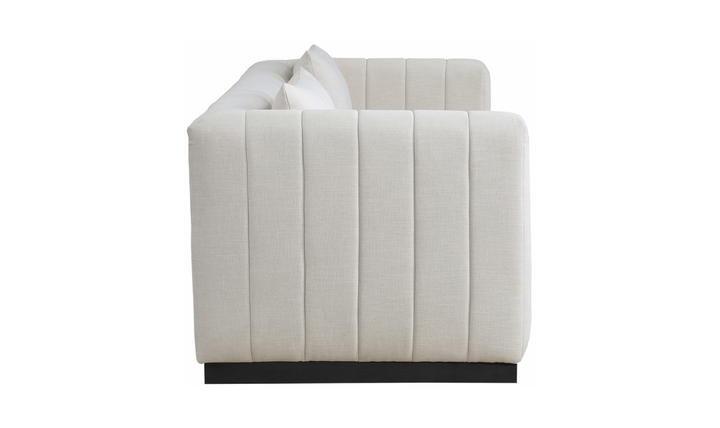 Meridian Furniture Lucia Linen Textured Fabric Upholstered Sofa