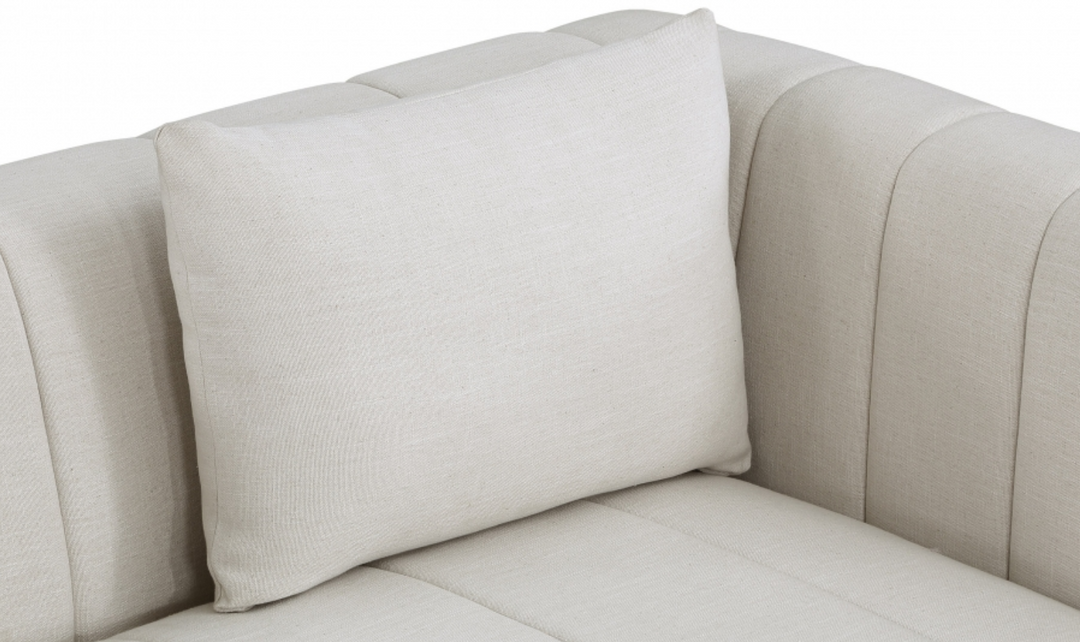 Meridian Furniture Lucia Linen Textured Fabric Upholstered Sofa