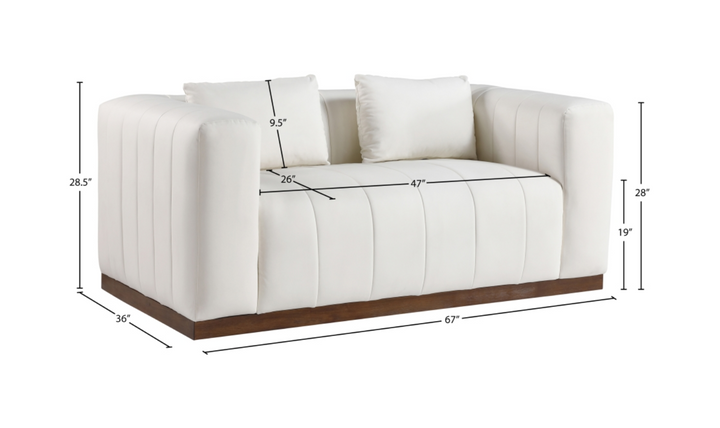 Meridian Furniture Mallina 2-Seater Vegan Leather Loveseat