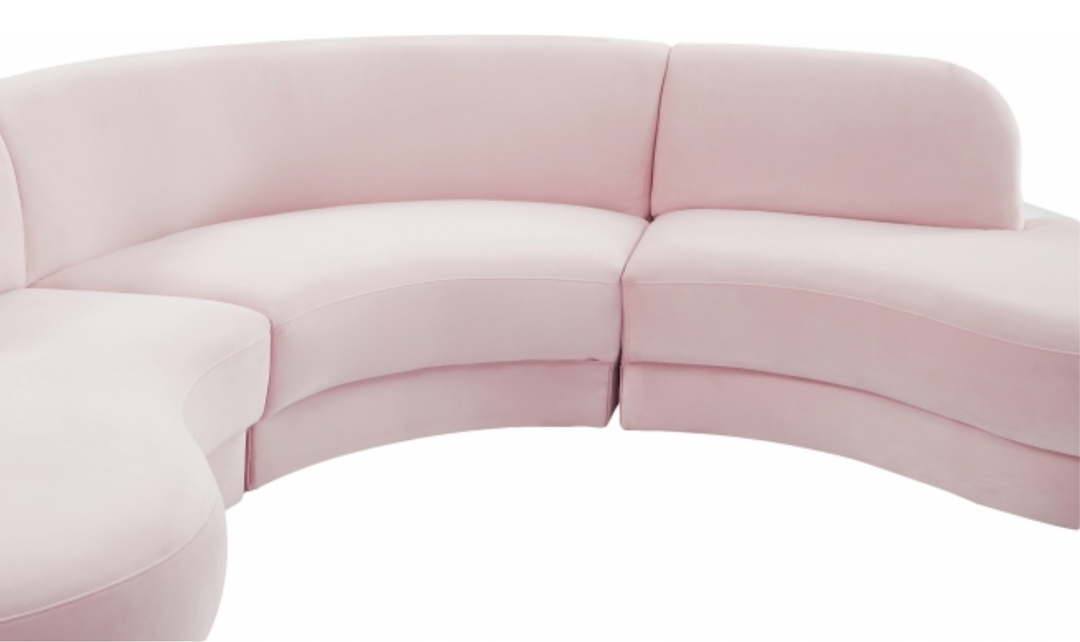 Meridian Furniture Rosa Velvet Upholstered 3pc.-Sectional Sofa-Jennifer Furniture