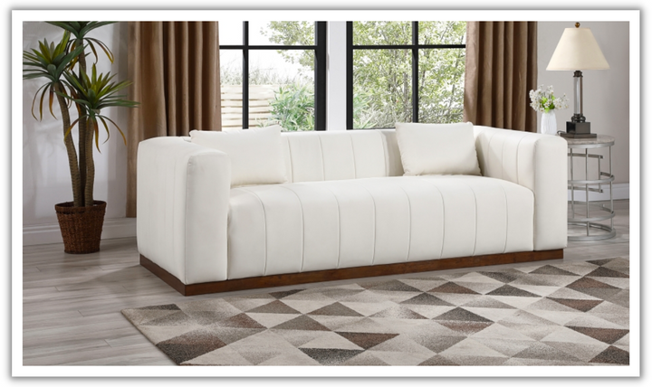 Meridian Furniture Mallina 3-Seater Vegan Leather Upholstered Sofa-jennifer Furniture