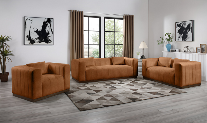 Meridian Furniture Mallina 3-Seater Vegan Leather Upholstered Sofa-jennifer Furniture