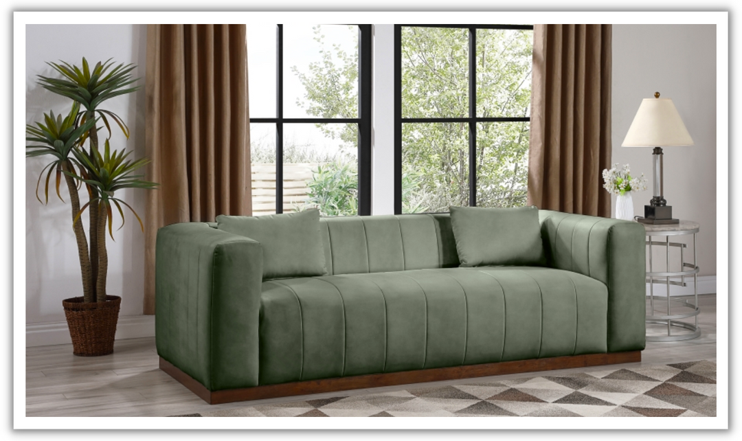 Meridian Furniture Mallina 3-Seater Vegan Leather Upholstered Sofa-jennifer Furniture
