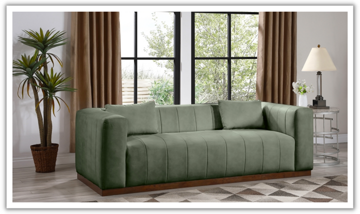 Meridian Furniture Mallina 3-Seater Vegan Leather Upholstered Sofa-jennifer Furniture