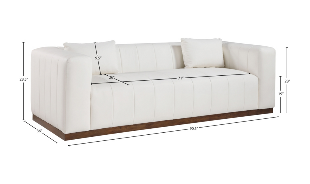 Meridian Furniture Mallina 3-Seater Vegan Leather Upholstered Sofa