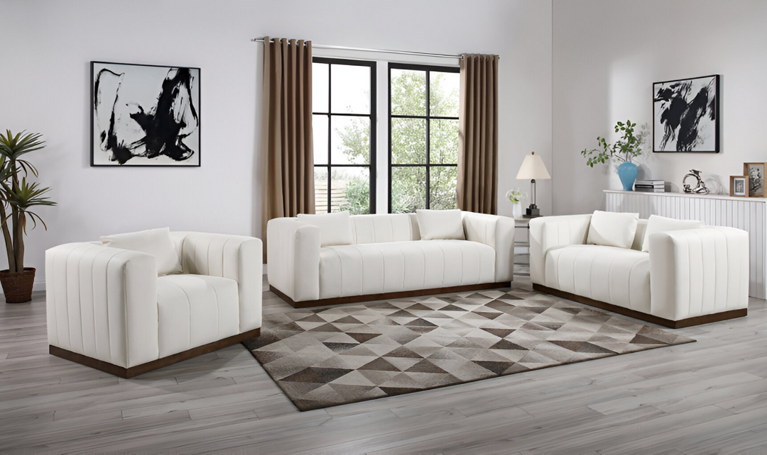 Meridian Furniture Mallina 3-Seater Vegan Leather Upholstered Sofa