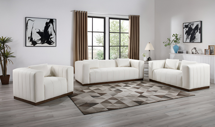 Meridian Furniture Mallina 3-Seater Vegan Leather Upholstered Sofa